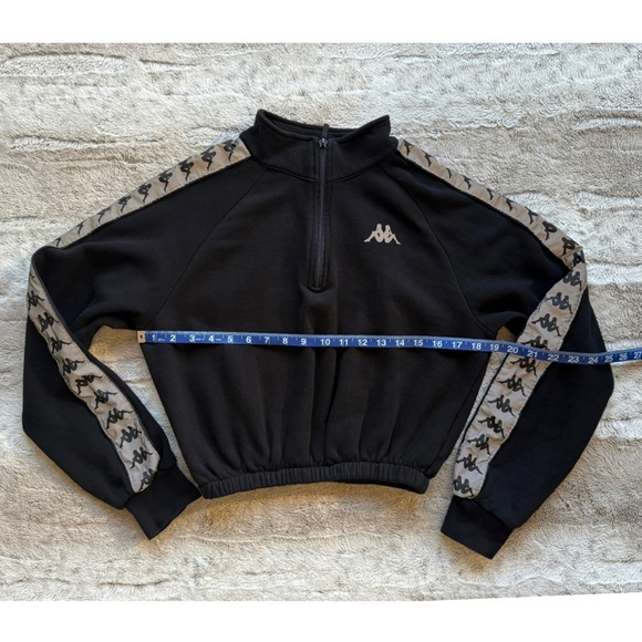 Kappa Reflective Cropped Pullover Sweatshirt in Black Size S - Picture 5 of 8